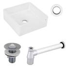 Cuba de Banheiro Nice Sensea 30cm com Sifão Válvula e Fita Veda-Rosca