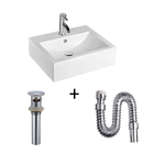 Cuba De Cerâmica Para Banheiro 52x42x15 Cm Com Ladrão