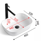 Cuba De Cerâmica Para Banheiro Sobrepor Deend Oval 46x33cm