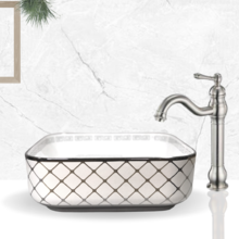 Cuba De Cerâmica Vintage Luxo Trabalhada Em Prata Quadrada