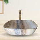 Cuba De Cerâmica Vintage Retrô Marmorizada Retangular 50x40x17