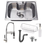 Cuba De Cozinha 50x40cm Aço Inox Escovado E Torneira Gourmet