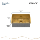 Cuba De Cozinha 67cm Dourado Escovado