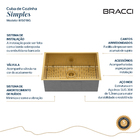 Cuba De Cozinha 67cm Dourado Escovado