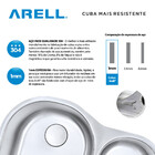 Cuba De Cozinha Aço Inox 1mm Escovado C205 78,2x49,5x22,8 Cm