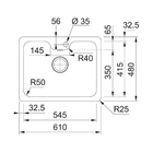 Cuba de Cozinha Dupla 54,5x41,5cm Fosca Aço Inox Franke