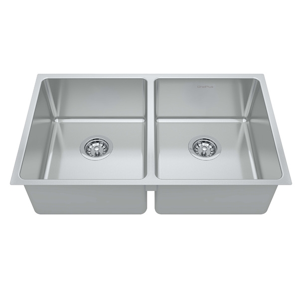 Cuba de Cozinha Dupla de Embutir em Aço Inox Acetinado Retangular 74,5x44x20cm 4.1/2 Ghel Plus