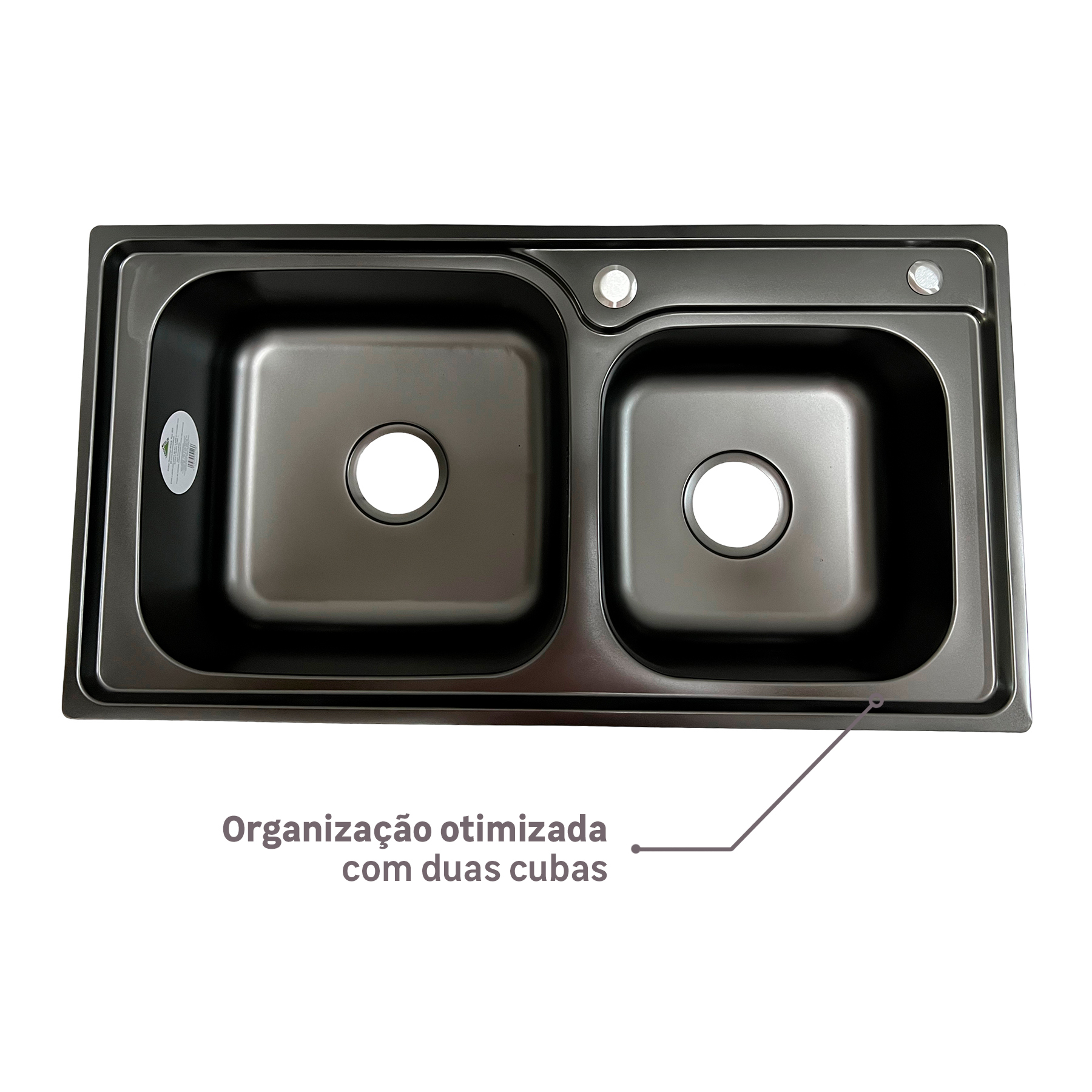 Cuba de Cozinha Dupla Sobrepor Inox 201 43x81cm Casablanca