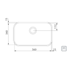 Cuba para Cozinha Simples de Embutir em Aço Inox 304 Brilhante Retangular 56x34x17cm 0,6mm 4.1/2" Prime Tramontina