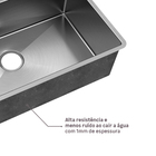 Cuba para Cozinha Simples de Embutir em Aço Inox 304 Escovado Retangular 23x40x70cm 1mm 4.1/2" HandMade Mekal