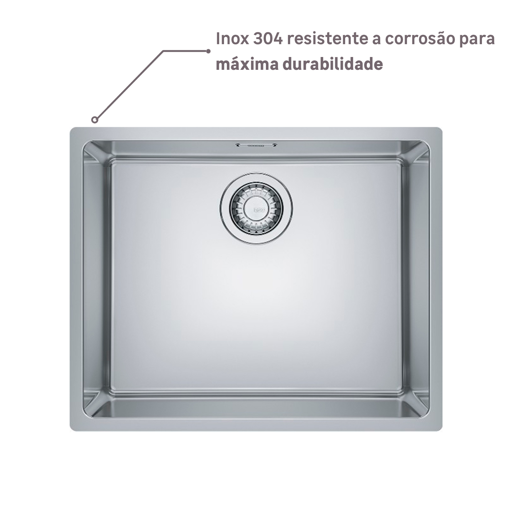 Cuba de Cozinha Embutir ou Sobrepor Inox 304 44x54cm Franke