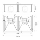 Cuba De Cozinha Inox Aço Escovado Lux 760 71x40cm