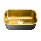 Cuba De Cozinha Inox Retangular 50x34 Cm (fuji Dourada Fosca)