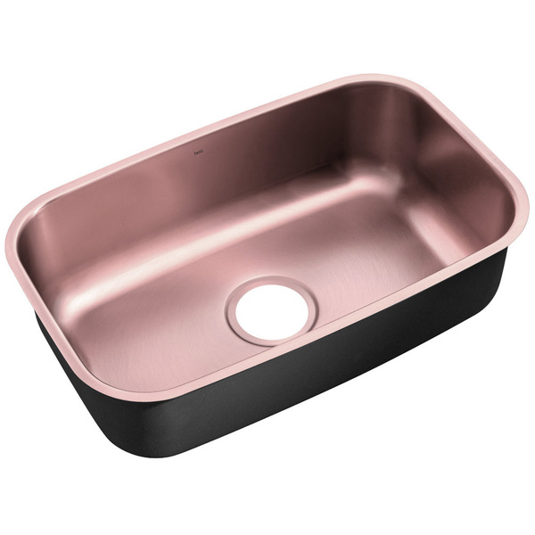 Cuba De Cozinha Inox Retangular 59x37 Cm (miura Rosé Gold Fos