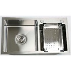 Cuba De Cozinha Pia Gourmet Quadrada Aço Inox 304  Escovado 7