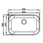 Cuba de Cozinha Simples de Embutir em Aço Inox Polido Retangular 56x35x17cm 3.1/2 Ghel Plus