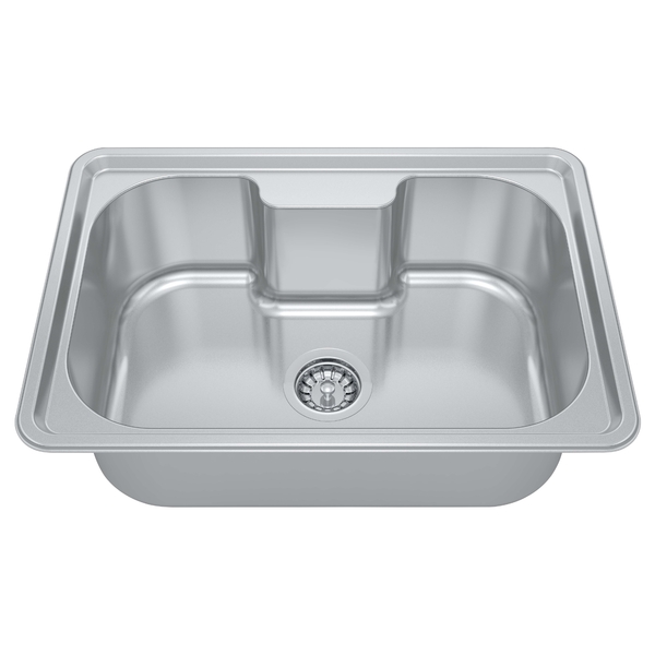 Cuba de Cozinha Simples de Embutir em Aço Inox Acetinado Retangular 63x44x20cm 4.1/2 Ghel Plus