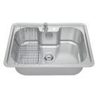 Cuba de Cozinha Simples de Embutir em Aço Inox Acetinado Retangular 63x44x20cm 4.1/2 Ghel Plus