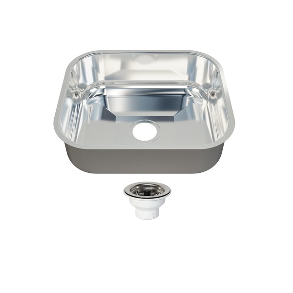 Cuba de Cozinha Simples Embutir 40x34x14cm 3.1/2" Aço Inox Brilhante Fabrinox