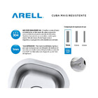 Cuba De Embutir Aço Inox 1mm Escovado C112 31,7x45,7x17,8 Cm