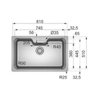 Cuba De Embutir Bell 81x51 Com Válvula 4,5 Franke