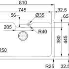 Cuba De Embutir Bell 81x51 Com Válvula 4,5 Franke
