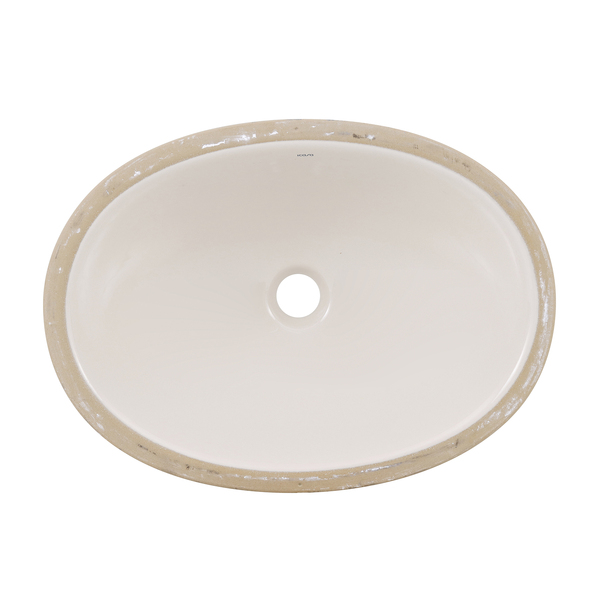 Cuba de Embutir Cerâmica Oval IL06 16x49x36 cm Areia Icasa