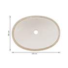 Cuba de Embutir Cerâmica Oval IL06 16x49x36 cm Areia Icasa