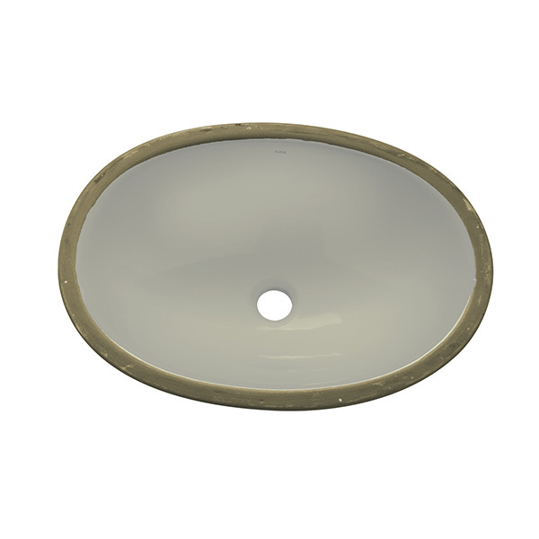 Cuba de Embutir Cerâmica Oval Palha 16x49x36cm IL6 Icasa