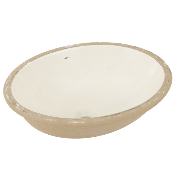 Cuba de Embutir Cerâmica Oval Palha 14x40x30cm IL65 Icasa