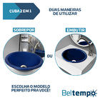 Cuba de Embutir ou Sobrepor 30cm Redonda Azul