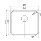 Cuba De Embutir Quadrum 45 U Undermount Tramontina 45 X 40 X
