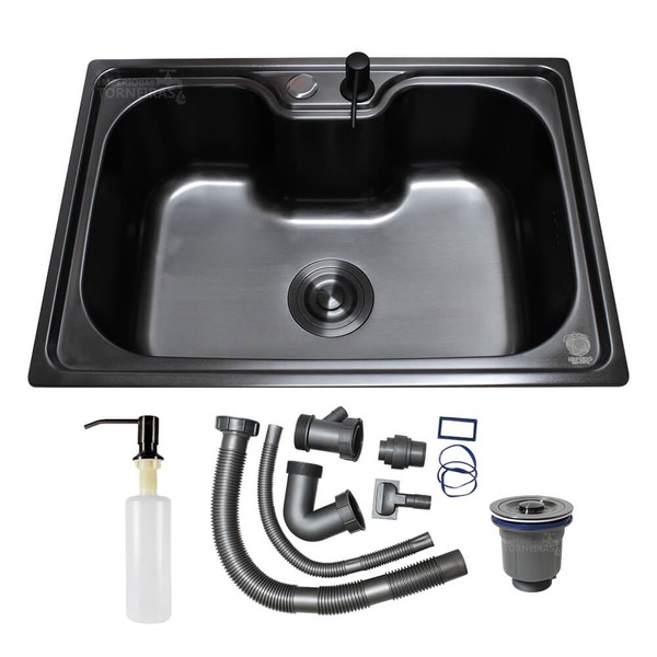 Cuba De Inox 50x40 Pia Cozinha Gourmet Luxo Preto Black 6035