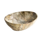 Cuba De Louça Apoio Oval 41 Cm (bari Mármore Ônix Marrom)