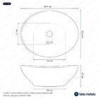 Cuba De Louça Apoio Oval 41 Cm (bari Mármore Ônix Marrom)