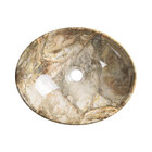 Cuba De Louça Apoio Oval 41 Cm (bari Mármore Ônix Marrom)