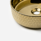 Cuba De Louça Apoio Redonda 36 Cm (porto Dourada Metálica)