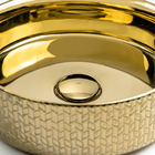 Cuba De Louça Apoio Redonda 36 Cm (porto Dourada Metálica)