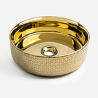 Cuba De Louça Apoio Redonda 36 Cm (porto Dourada Metálica)