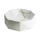 Cuba De Louça Apoio Redonda 41 Cm (murano Mármore Carrara)