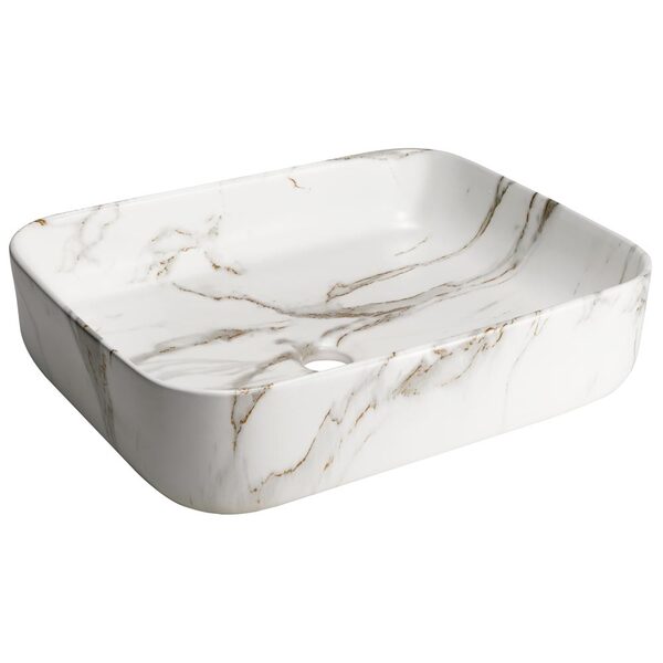 Cuba De Louça Apoio Retangular 51 Cm (Valença Mármore Carrara)