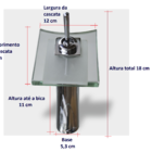 Cuba de Louça Quadrada Mesa Semi-Encaixe, com Valvula Click ,