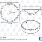 Cuba De Louça Sobrepor Redonda 46 Cm Com Ladrão (Vicenza)