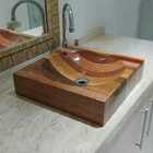 Cuba De Madeira Quadrada Sobrepor Cor Natural