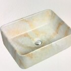 Cuba De Porcelana Vintage Retrô Luxo Marmorizada Retangular