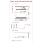 Cuba De Semi Encaixe Para Banheiro Xq395 Quadrada Compace