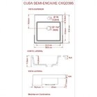 Cuba De Semi Encaixe Para Banheiro Xq395 Quadrada Compace