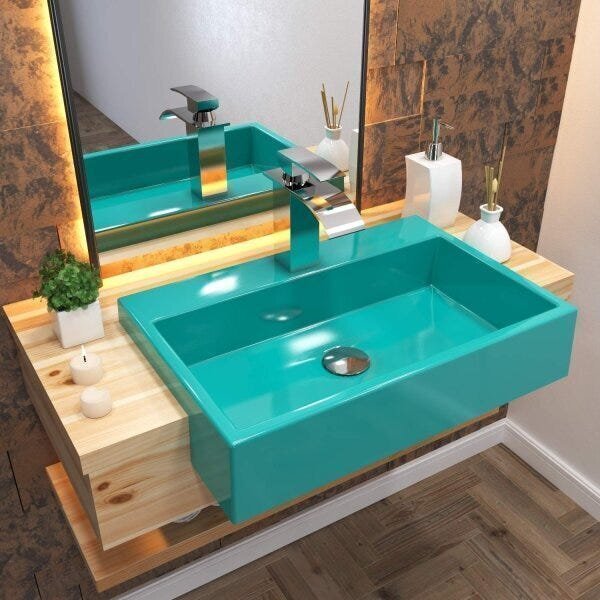 Cuba De Semi Encaixe Para Banheiro Xrt550 Retangular Compace