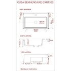 Cuba De Semi Encaixe Para Banheiro Xrt550 Retangular Compace