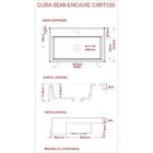 Cuba De Semi Encaixe Para Banheiro Xrt550 Retangular Compace